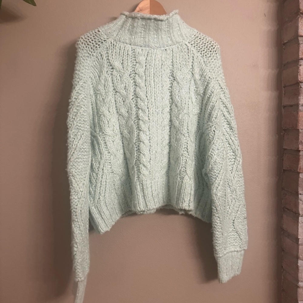 ANTHROPOLOGIE
Fisherman Cable-Knit Sweater - Mint - Picture 3 of 7